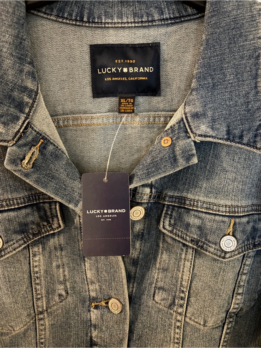 Lucky Brand Light Blue Denim Jacket with Button Front